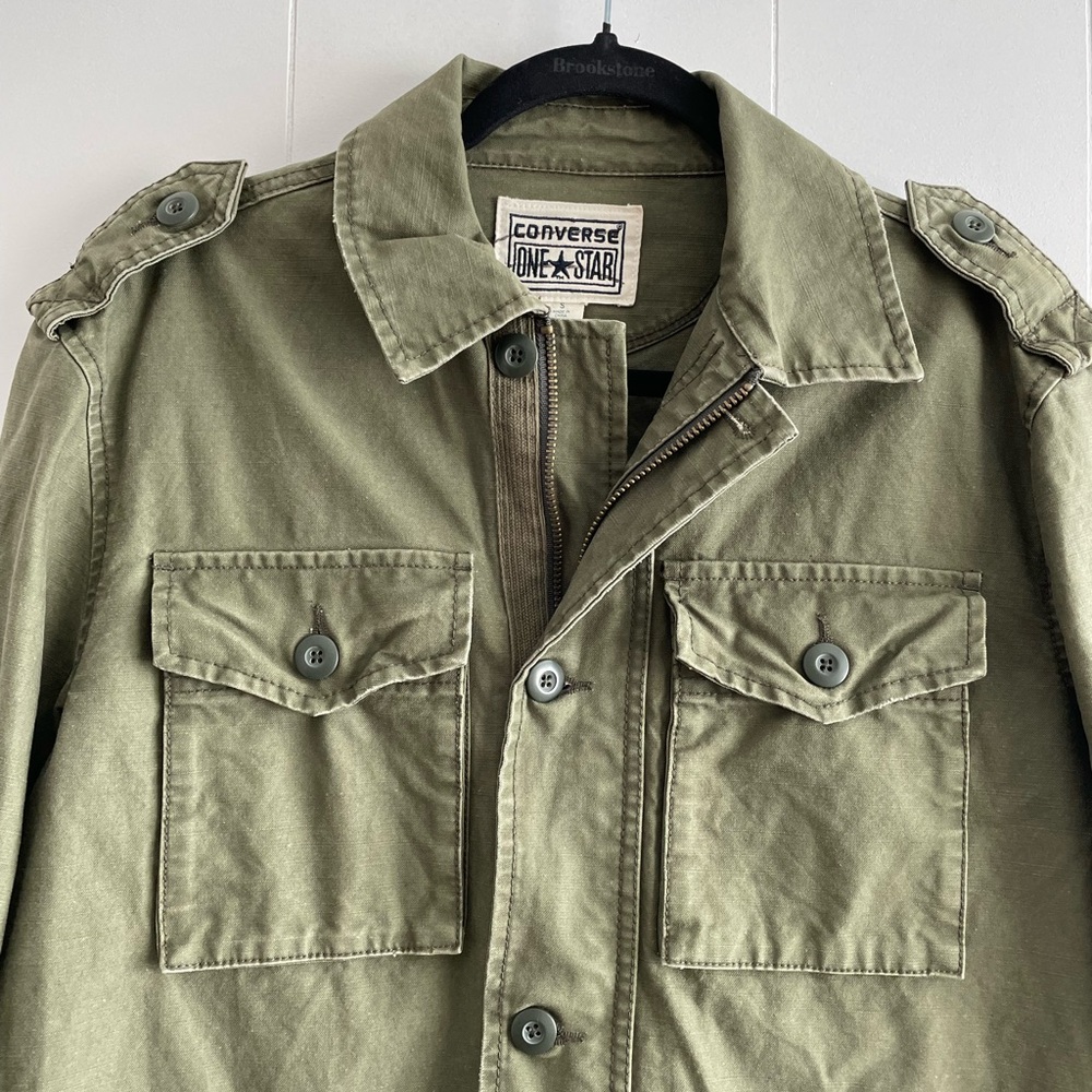 Mens Small Converse Jacket- Army Green